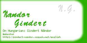 nandor gindert business card